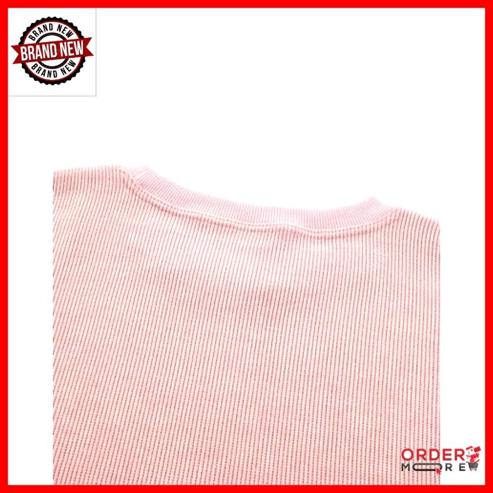 Oversized Corduroy Crewneck Sweatshirt Long Sleeve Pullover Top - Picture 5 of 7